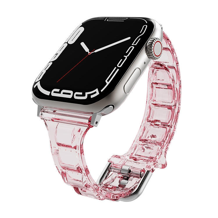 For Apple Watch 6 40mm Cube Airbag Clear TPU Watch Band(Red) - Watch Bands by PMC TechLife | Online Shopping South Africa | PMC TechLife