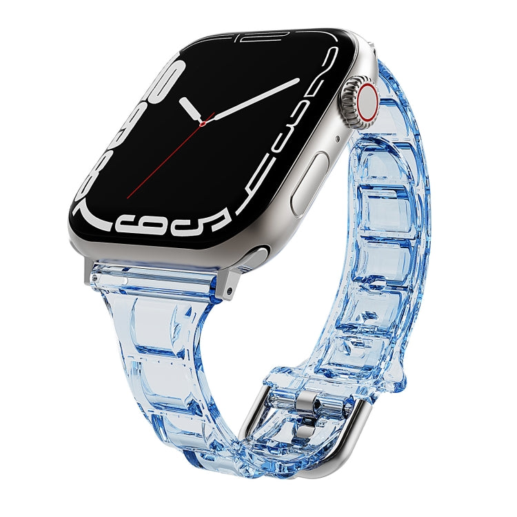 For Apple Watch 38mm Cube Airbag Clear TPU Watch Band(Blue) - Watch Bands by PMC TechLife | Online Shopping South Africa | PMC TechLife