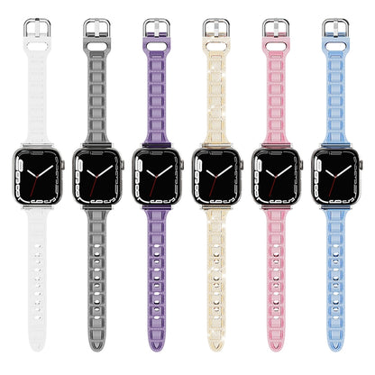 For Apple Watch SE 40mm Cube Airbag Clear TPU Watch Band(Pink) - Watch Bands by PMC Jewellery | Online Shopping South Africa | PMC Jewellery