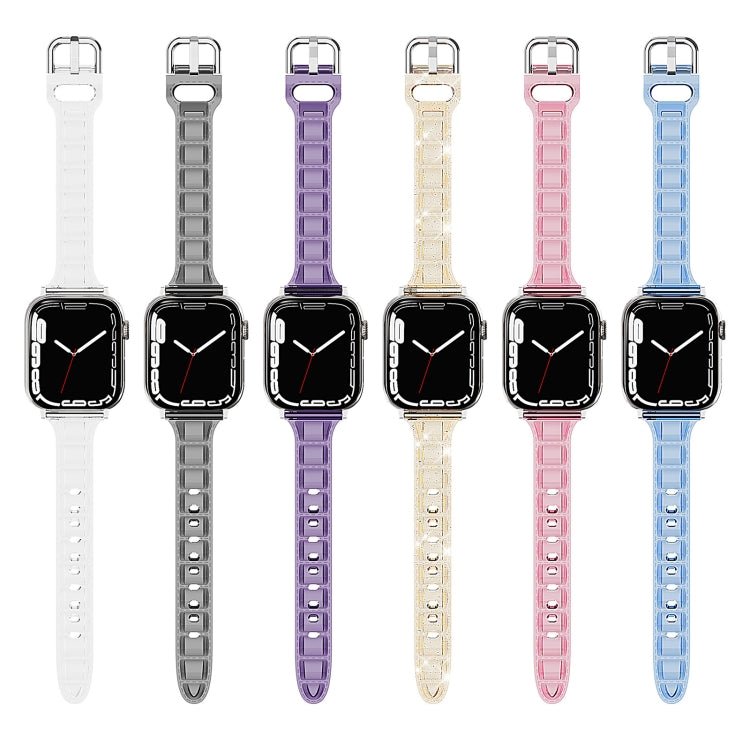 For Apple Watch 6 40mm Cube Airbag Clear TPU Watch Band(Pink) - Watch Bands by PMC Jewellery | Online Shopping South Africa | PMC Jewellery