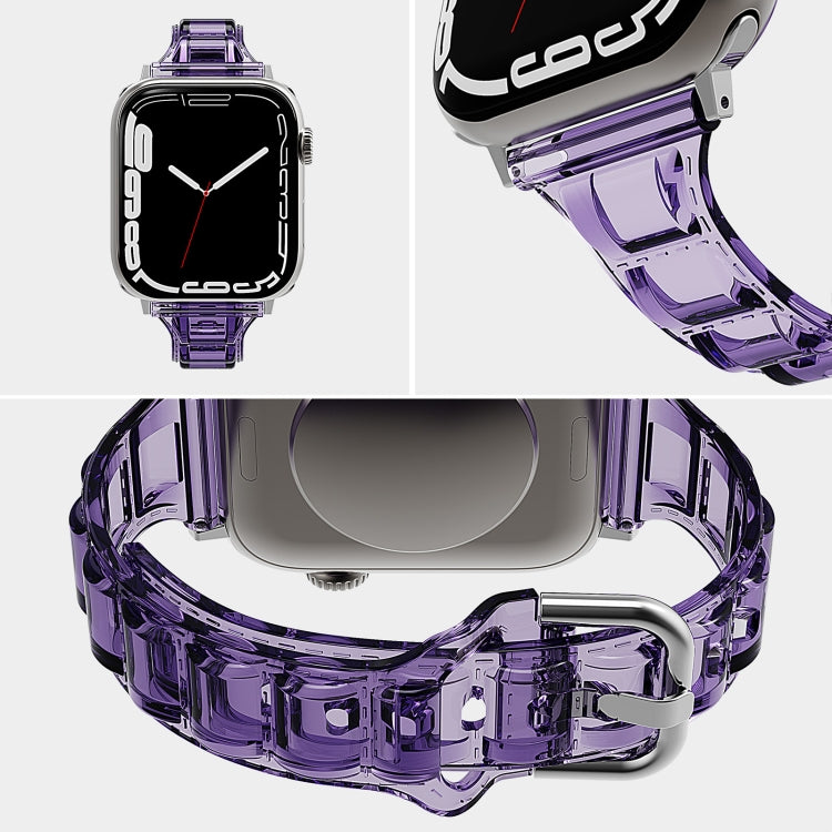 For Apple Watch 8 45mm Cube Airbag Clear TPU Watch Band(Pink) - Watch Bands by PMC TechLife | Online Shopping South Africa | PMC TechLife