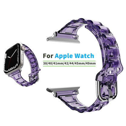 For Apple Watch SE 2022 44mm Cube Airbag Clear TPU Watch Band(Blue) - Watch Bands by PMC Jewellery | Online Shopping South Africa | PMC Jewellery