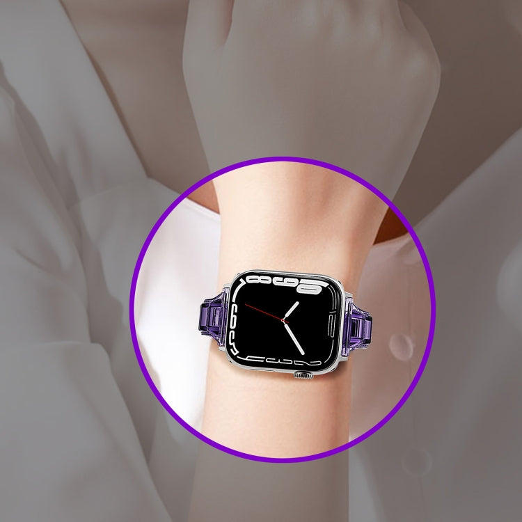 For Apple Watch 7 45mm Cube Airbag Clear TPU Watch Band(Blue) - Watch Bands by PMC Jewellery | Online Shopping South Africa | PMC Jewellery