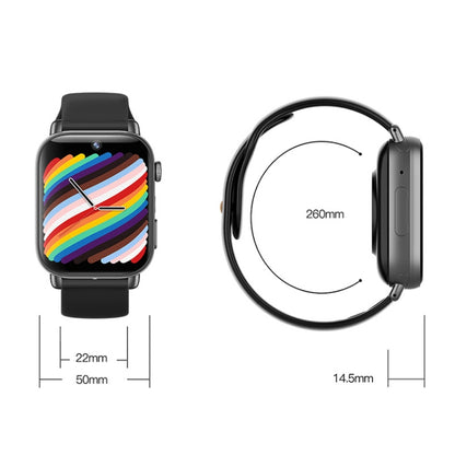 UNIWA X1S 1.9 inch IP67 Waterproof 4G Android 8.1 Dual Cameras Smart Watch Support Temperature Measurement, Specification:1G+8G(Black) - Android Watch by UNIWA | Online Shopping South Africa | PMC Jewellery