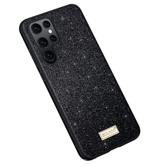 For Samsung Galaxy S23 Ultra 5G SULADA Glittery TPU + Handmade Leather Phone Case(Black) - Galaxy S23 Ultra 5G Cases by SULADA | Online Shopping South Africa | PMC Jewellery