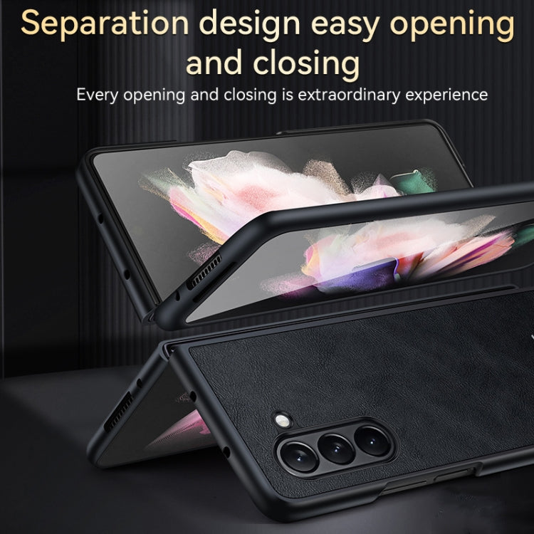 For Samsung Galaxy Z Fold5 SULADA Shockproof TPU + Handmade Leather Phone Case(Orange) - Galaxy Z Fold5 Cases by SULADA | Online Shopping South Africa | PMC TechLife