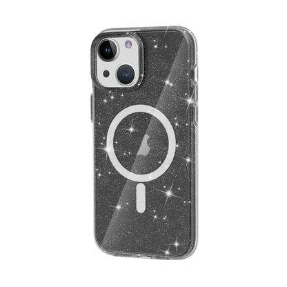 For iPhone 15 Terminator Style Glitter Powder MagSafe Magnetic Phone Case(Black) - iPhone 15 Cases by PMC Jewellery | Online Shopping South Africa | PMC Jewellery