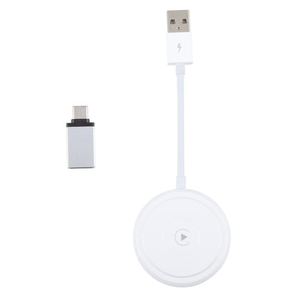USB + USB-C / Type-C Wired to Wireless Carplay Adapter for iPhone(White) - Bluetooth Adapters by PMC Jewellery | Online Shopping South Africa | PMC Jewellery