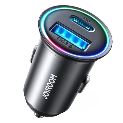 JOYROOM JR-CCN04 60W PD+QC3.0 Mini Metal Car Charger(Black) - Car Charger by JOYROOM | Online Shopping South Africa | PMC Jewellery