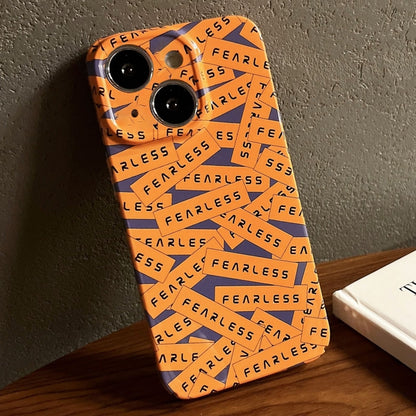 For iPhone 14 Painted Pattern Precise Hole PC Phone Case(Orange Label) - iPhone 14 Cases by PMC Jewellery | Online Shopping South Africa | PMC Jewellery