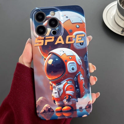 For iPhone 14 Pro Painted Pattern Precise Hole PC Phone Case(Orange Astronaut) - iPhone 14 Pro Cases by PMC Jewellery | Online Shopping South Africa | PMC Jewellery