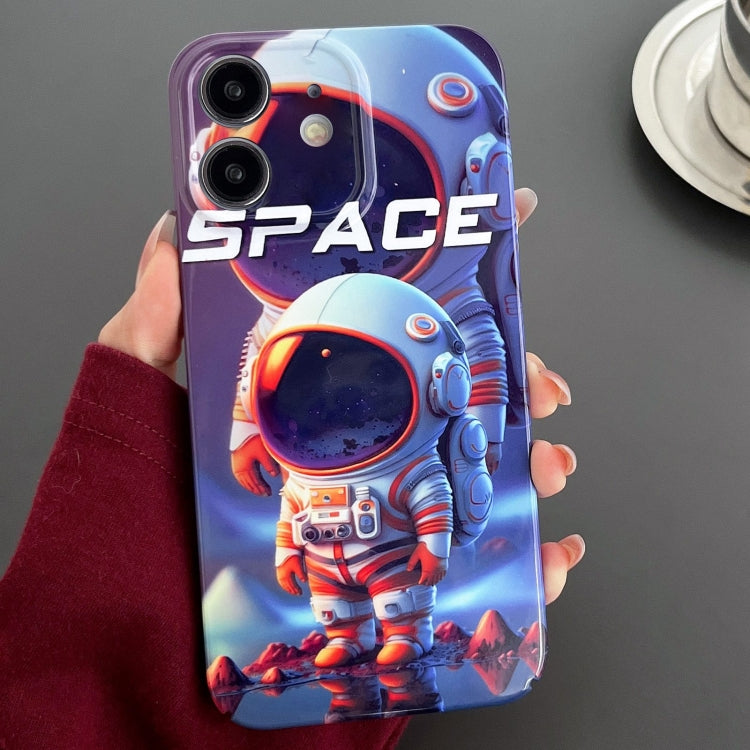 For iPhone 11 Painted Pattern Precise Hole PC Phone Case(Orange White Astronaut) - iPhone 11 Cases by PMC Jewellery | Online Shopping South Africa | PMC Jewellery