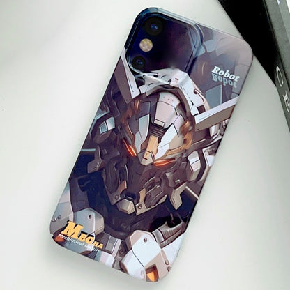 For iPhone X / XS Painted Pattern Precise Hole PC Phone Case(Grey Robot) - More iPhone Cases by PMC Jewellery | Online Shopping South Africa | PMC Jewellery