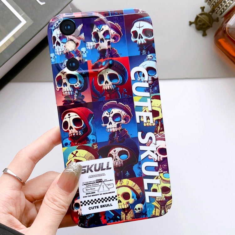 For iPhone XS Max Painted Pattern Precise Hole PC Phone Case(Cute Skull) - More iPhone Cases by PMC Jewellery | Online Shopping South Africa | PMC Jewellery