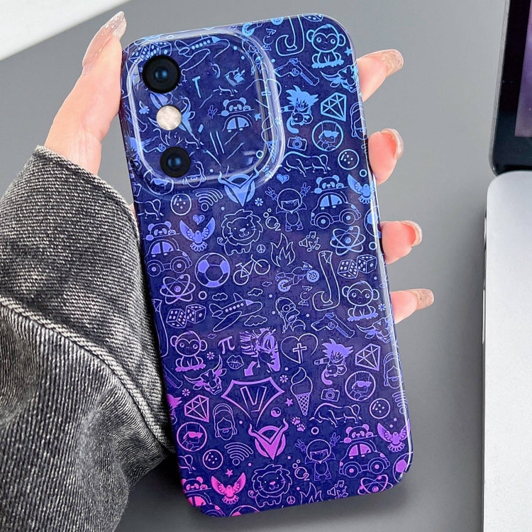 For iPhone XS Max Painted Pattern Precise Hole PC Phone Case(Red Blue Graffiti) - More iPhone Cases by PMC TechLife | Online Shopping South Africa | PMC TechLife