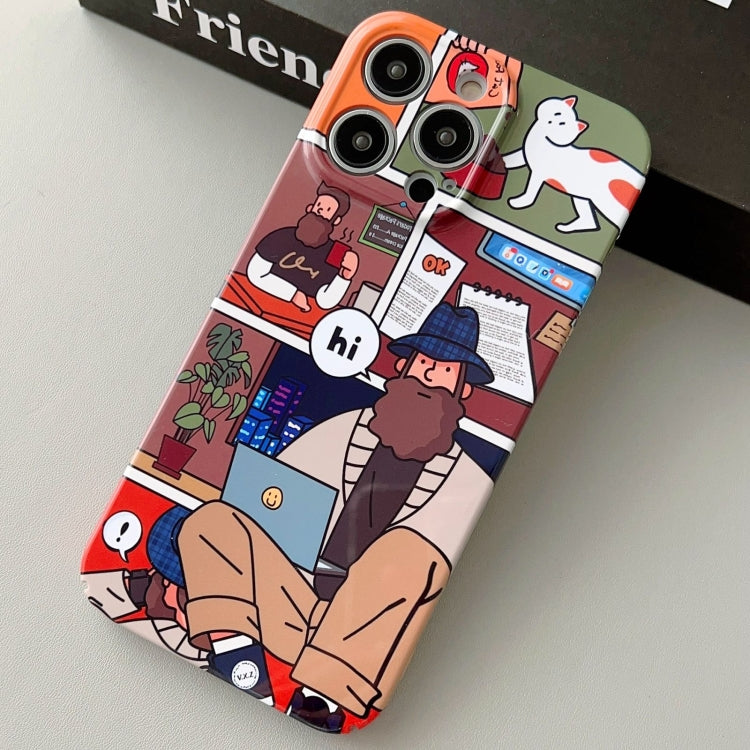 For iPhone 15 Pro Max Painted Pattern Precise Hole PC Phone Case(Holiday Uncle) - iPhone 15 Pro Max Cases by PMC TechLife | Online Shopping South Africa | PMC TechLife