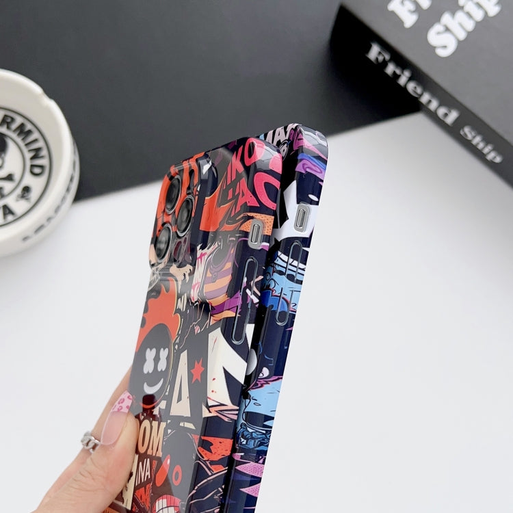 For iPhone 11 Pro Painted Pattern Precise Hole PC Phone Case(Black Red Graffiti) - iPhone 11 Pro Cases by PMC TechLife | Online Shopping South Africa | PMC TechLife