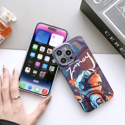 For iPhone XR Painted Pattern Precise Hole PC Phone Case(Purple Astronaut) - More iPhone Cases by PMC Jewellery | Online Shopping South Africa | PMC Jewellery