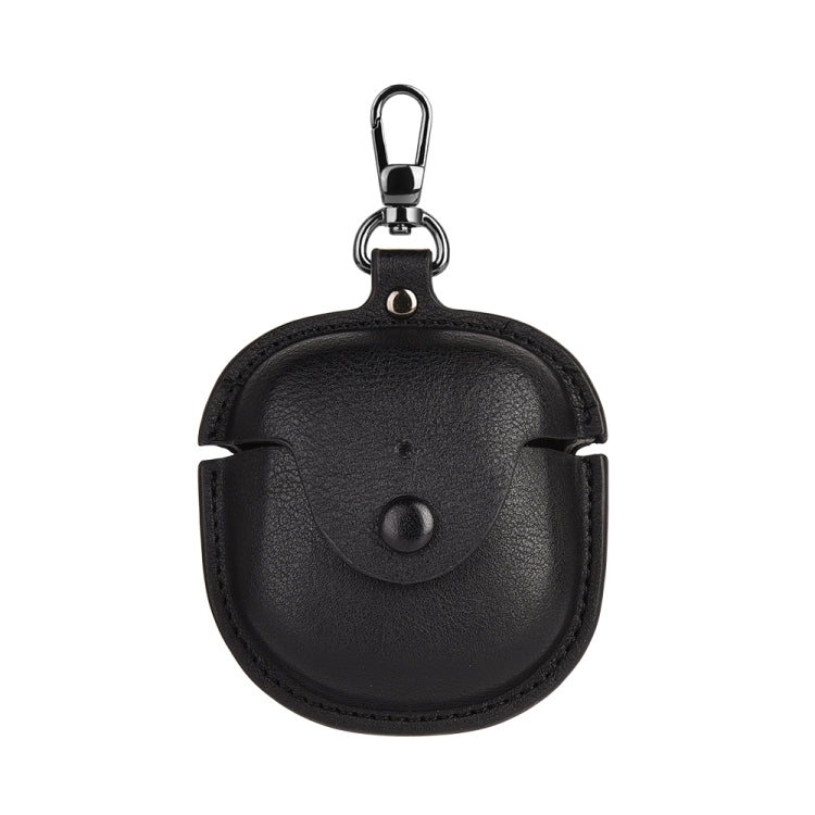 For Bose QuietComfort Earbuds II Leather TWS Earphone Protective Case with Hook(Black) - Other Earphone Case by PMC TechLife | Online Shopping South Africa | PMC TechLife
