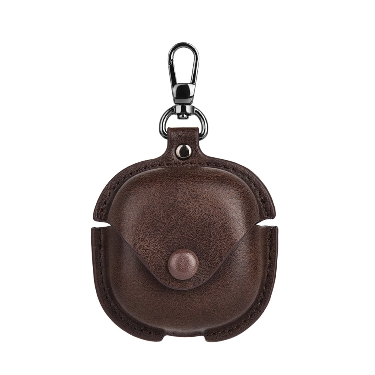 For Samsung Galaxy Buds Live / Pro Leather TWS Earphone Protective Case with Hook(Brown) - Samsung Earphone Case by PMC TechLife | Online Shopping South Africa | PMC TechLife