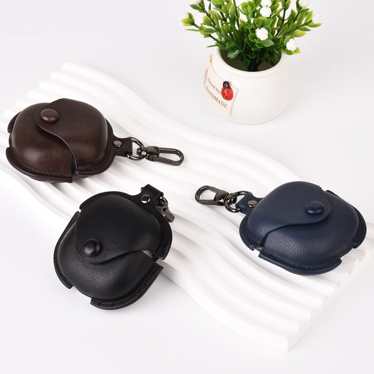For Samsung Galaxy Buds Live / Pro Leather TWS Earphone Protective Case with Hook(Brown) - Samsung Earphone Case by PMC TechLife | Online Shopping South Africa | PMC TechLife