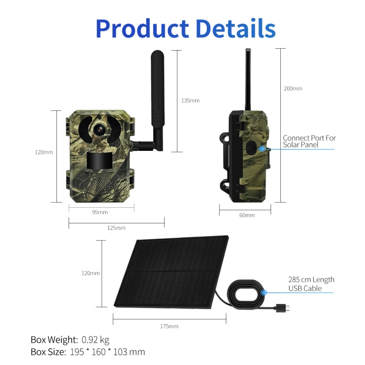 ESCAM QF380 4MP Network Solar PIR Alert Smart Wildlife Hunting Camera, 4G:EU Version(Camouflage) - Hunting Cameras by ESCAM | Online Shopping South Africa | PMC Jewellery | Buy Now Pay Later Mobicred