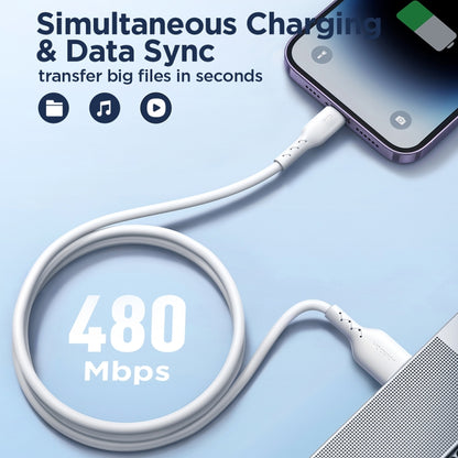 JOYROOM SA26-AL3 Flash Charge Series 3A USB to 8 Pin Fast Charging Data Cable, Cable Length:2m(White) - Normal Style Cable by JOYROOM | Online Shopping South Africa | PMC Jewellery