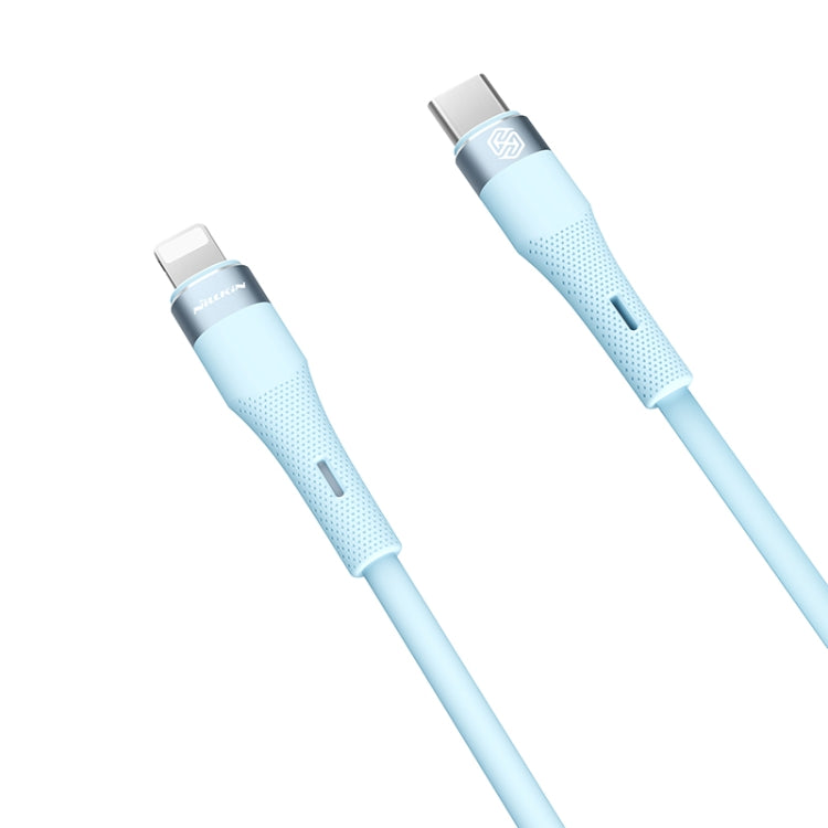 Nillkin 2.4A USB-C/Type-C to 8 Pin Silicone Data Cable, Length: 1.2m(Blue) - 2 in 1 Cable by NILLKIN | Online Shopping South Africa | PMC Jewellery
