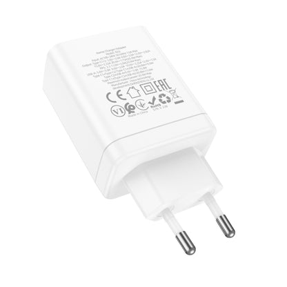 hoco N33 Start PD35W Dual Type-C + USB 3-port Charger, EU Plug(White) - USB Charger by hoco | Online Shopping South Africa | PMC Jewellery