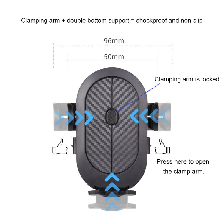 FLOVEME YXF233966 Carbon Fiber Texture One Click Lock Car Holder, Style:2 in 1(Black) - Car Holders by FLOVEME | Online Shopping South Africa | PMC Jewellery