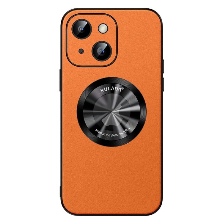 For iPhone 13 SULADA Microfiber Leather MagSafe Magnetic Phone Case(Orange) - iPhone 13 Cases by SULADA | Online Shopping South Africa | PMC TechLife | Buy Now Pay Later Mobicred
