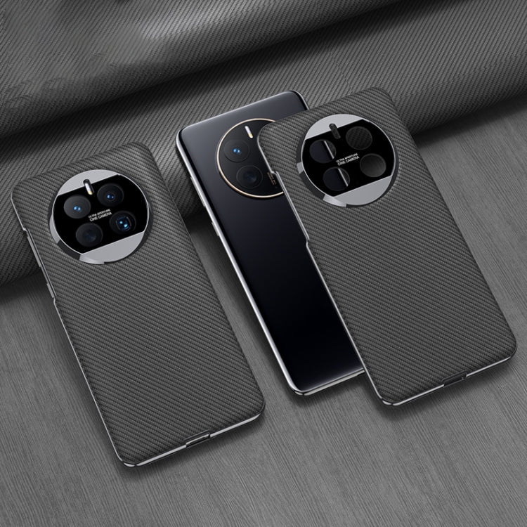 For Huawei Mate 50 GKK Electroplating Leather Surface Phone Case(Carbon Fiber) - Huawei Cases by GKK | Online Shopping South Africa | PMC TechLife | Buy Now Pay Later Mobicred