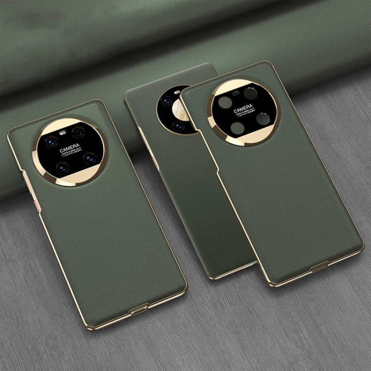 For Huawei Mate 40 GKK Electroplating Leather Surface Phone Case(Green) - Huawei Cases by GKK | Online Shopping South Africa | PMC TechLife
