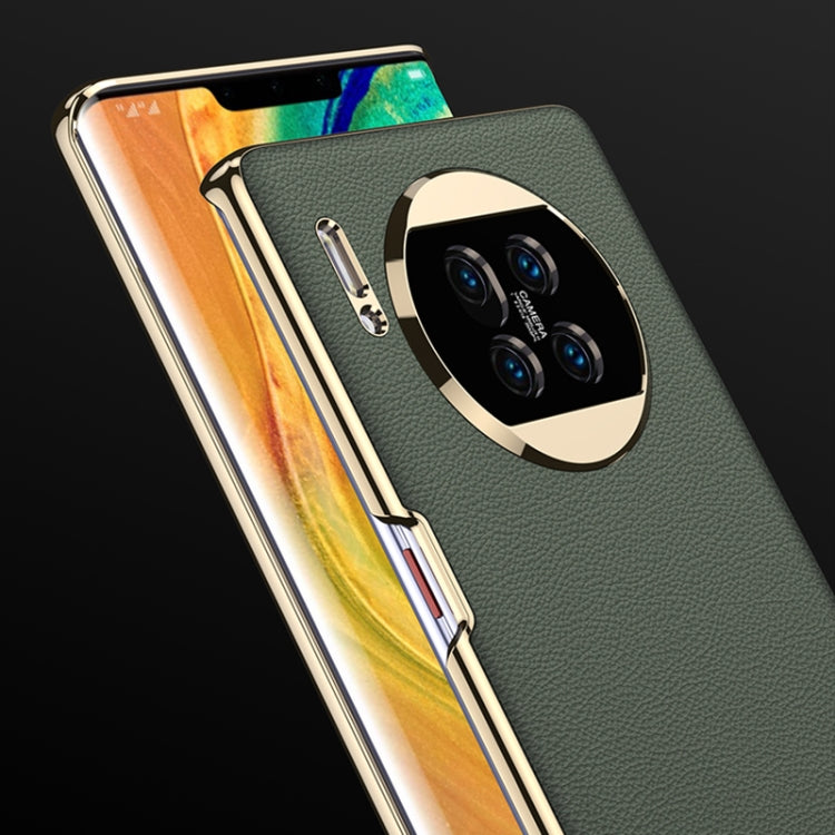 For Huawei Mate 30 5G GKK Electroplating Leather Surface Phone Case(Green) - Huawei Cases by GKK | Online Shopping South Africa | PMC TechLife | Buy Now Pay Later Mobicred