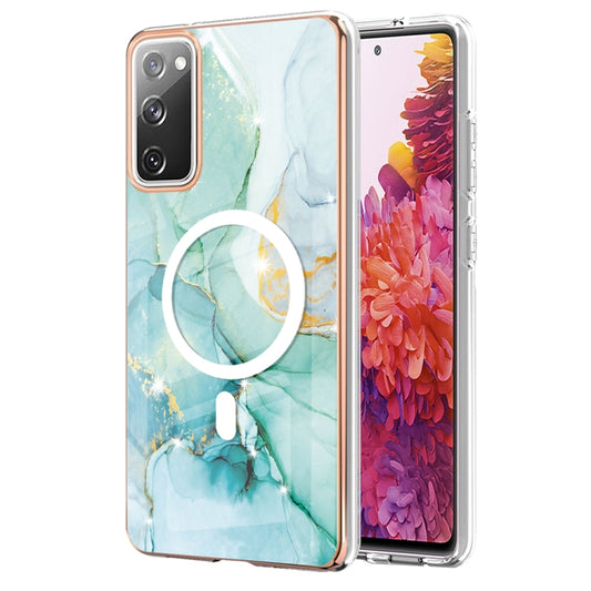 For Samsung Galaxy S20 FE 5G&4G / S20 Lite / S20 Fan Edition Marble Pattern Dual-side IMD Magsafe TPU Phone Case(Green 003) - Galaxy S20 FE Cases by PMC Jewellery | Online Shopping South Africa | PMC Jewellery