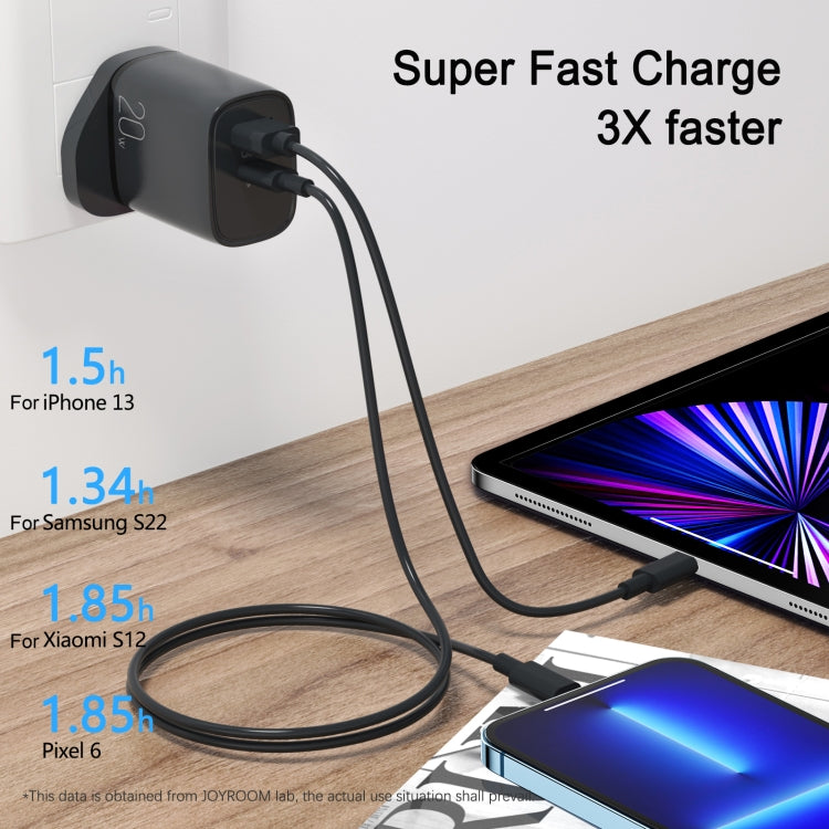 JOYROOM L-QP2011 20W USB+USB-C/Type-C Fast Charger, UK Plug(Black) - USB Charger by JOYROOM | Online Shopping South Africa | PMC Jewellery