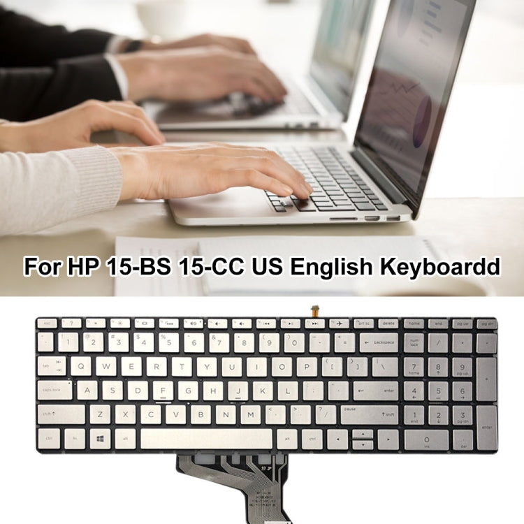 For HP 15-BS / 15-CC US Version Laptop Backlight Keyboard(Silver) - HP Spare Parts by PMC Jewellery | Online Shopping South Africa | PMC Jewellery