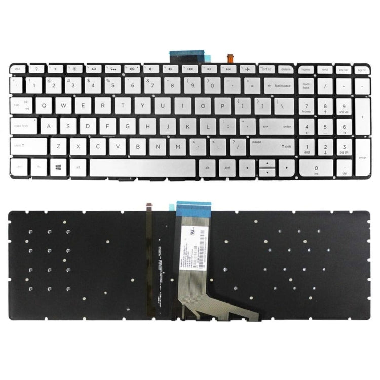 For HP M6-W US Version Laptop Backlight Keyboard(Silver) - HP Spare Parts by PMC TechLife | Online Shopping South Africa | PMC TechLife | Buy Now Pay Later Mobicred