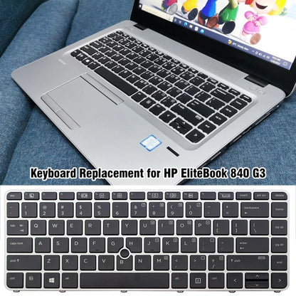 For HP EliteBook 840 G3 Fingerless US Version Laptop Backlight Keyboard - HP Spare Parts by PMC Jewellery | Online Shopping South Africa | PMC Jewellery