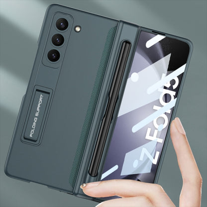 For Samsung Galaxy Z Fold5 GKK Full Coverage Magnetic Fold Hinge Phone Case with Pen Slots(Night Green) - Galaxy Z Fold5 Cases by GKK | Online Shopping South Africa | PMC Jewellery