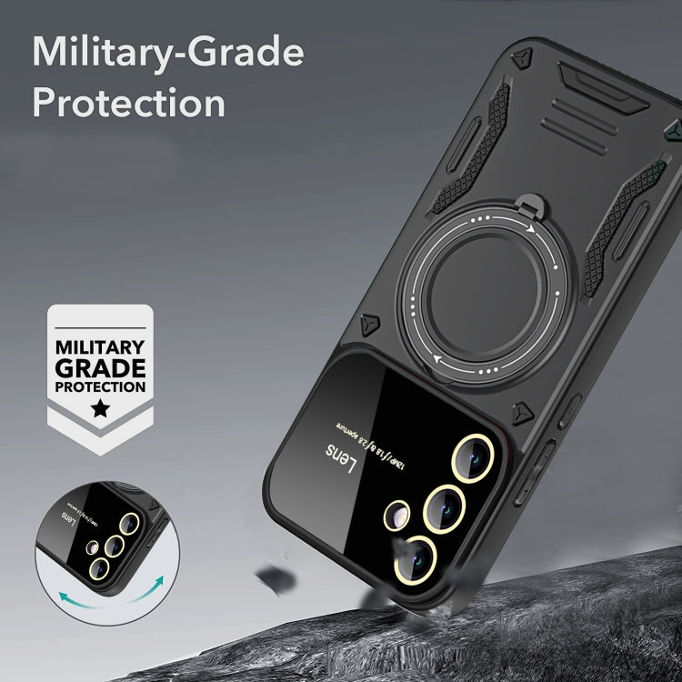 For Samsung Galaxy A34 5G Large Window MagSafe Holder Phone Case(Black) - Galaxy Phone Cases by PMC TechLife | Online Shopping South Africa | PMC TechLife