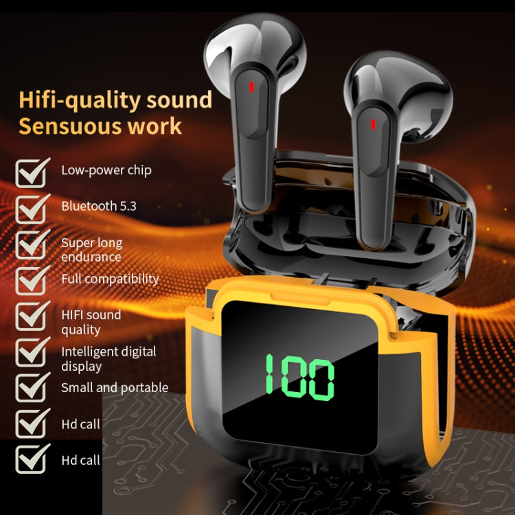 Pro 90 HIFI Level Intelligent Digital Display V5.3 Bluetooth Earphones(Black) - Bluetooth Earphone by PMC TechLife | Online Shopping South Africa | PMC TechLife | Buy Now Pay Later Mobicred