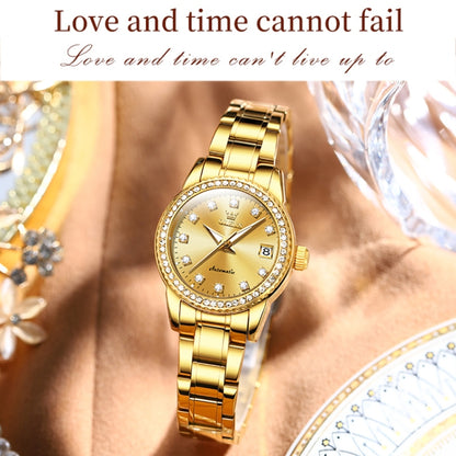 OLEVS 7003 Women Multifunctional Waterproof Mechanical Watch(Gold) - Metal Strap Watches by OLEVS | Online Shopping South Africa | PMC Jewellery