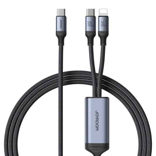 JOYROOM A21 100W Type-C to Type-C+8 Pin 2 in 1 Charging Cable, Length: 1.5m(Black) - 2 in 1 Cable by JOYROOM | Online Shopping South Africa | PMC Jewellery