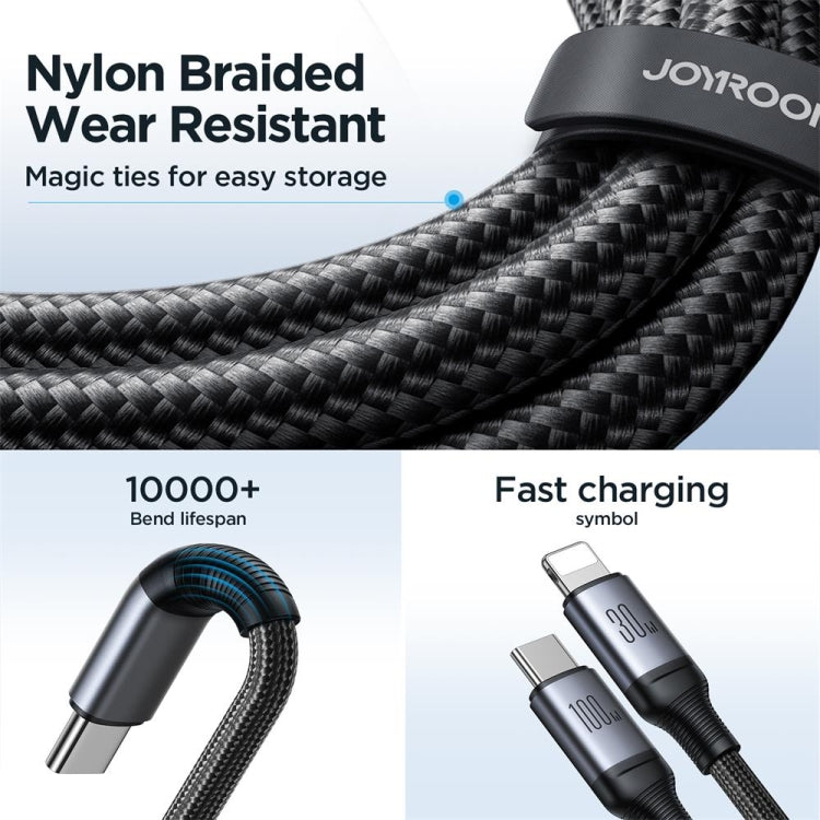 JOYROOM A21 100W Type-C to Type-C+8 Pin 2 in 1 Charging Cable, Length: 1.5m(Black) - 2 in 1 Cable by JOYROOM | Online Shopping South Africa | PMC Jewellery