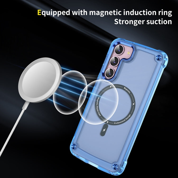 For Samsung Galaxy S22+ 5G Skin Feel TPU + PC MagSafe Magnetic Phone Case(Transparent Blue) - Galaxy S22+ 5G Cases by PMC Jewellery | Online Shopping South Africa | PMC Jewellery | Buy Now Pay Later Mobicred