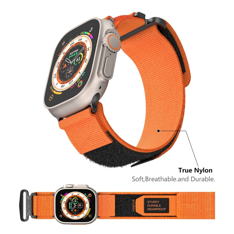 For Apple Watch SE 2023 44mm AW Nylon Two-Section Watch Band(Orange) - Watch Bands by PMC TechLife | Online Shopping South Africa | PMC TechLife