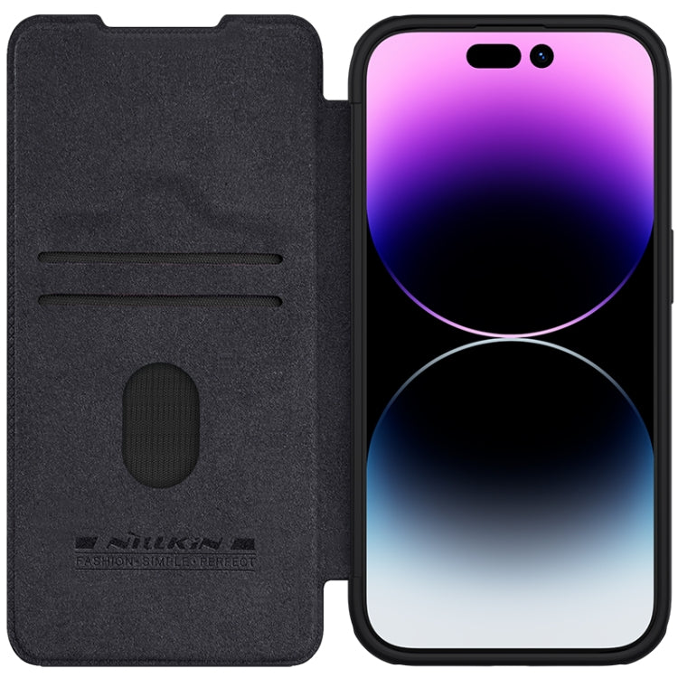 For iPhone 15 Pro NILLKIN QIN Series Pro Sliding Camera Cover Design Leather Phone Case(Black) - iPhone 15 Pro Cases by NILLKIN | Online Shopping South Africa | PMC Jewellery