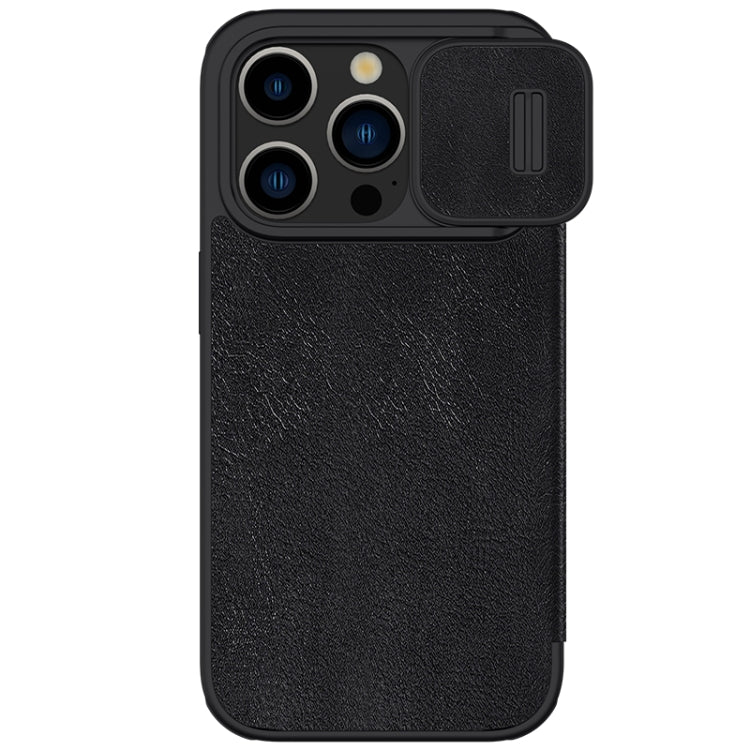 For iPhone 15 Pro Max NILLKIN QIN Series Pro Sliding Camera Cover Design Leather Phone Case(Black) - iPhone 15 Pro Max Cases by NILLKIN | Online Shopping South Africa | PMC Jewellery