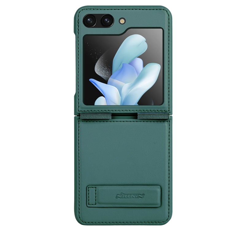 For Samsung Galaxy Z Flip5 NILLKIN QIN Series Plain Leather Phone Case(Green) - Galaxy Z Flip5 Cases by NILLKIN | Online Shopping South Africa | PMC Jewellery